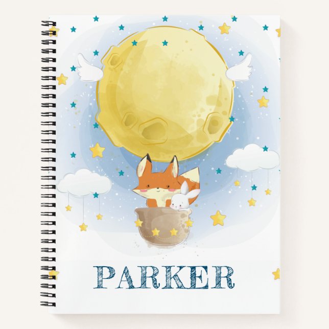 Cuaderno Estrellas de globos de aire personalizadas (Anverso)