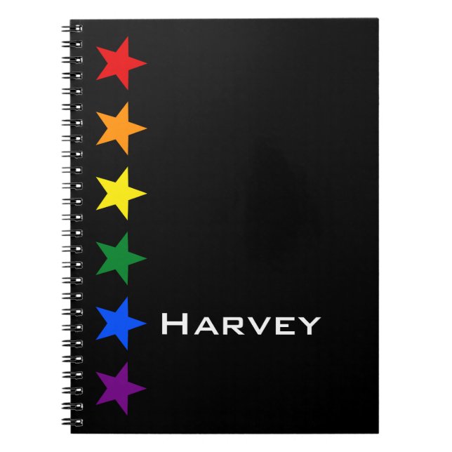 Cuaderno ESTRELLAS DE LA BANDERA DE RAINBOW + tus ideas (Frente)