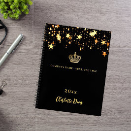 Cuaderno Estrellas de la corona de oro negro nombre año de 