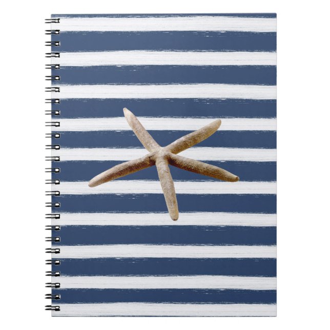 Cuaderno Estrellas de mar de las rayas de los azules (Frente)