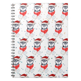 Cuaderno Estrellas de Navidad de la raza de perro Husky Sib