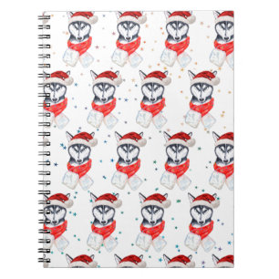 Cuaderno Estrellas de Navidad de la raza de perro Husky Sib