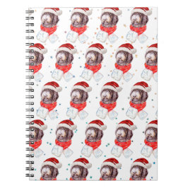 Cuaderno Estrellas de Navidad de la raza de perro Newfypoo