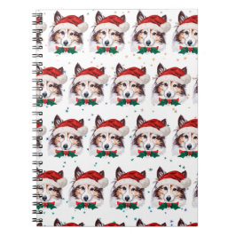 Cuaderno Estrellas de Navidad de la raza de perro Sheltie