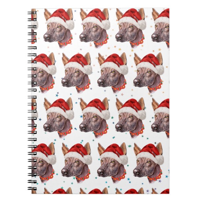 Cuaderno Estrellas de Navidad de la raza de perro sin pelo  (Frente)