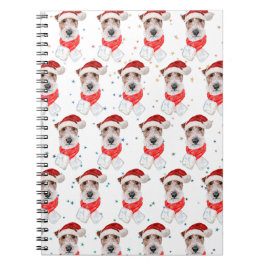 Cuaderno Estrellas de Navidad de la raza de perro Wire Fox 