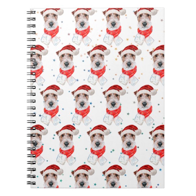 Cuaderno Estrellas de Navidad de la raza de perro Wire Fox  (Frente)