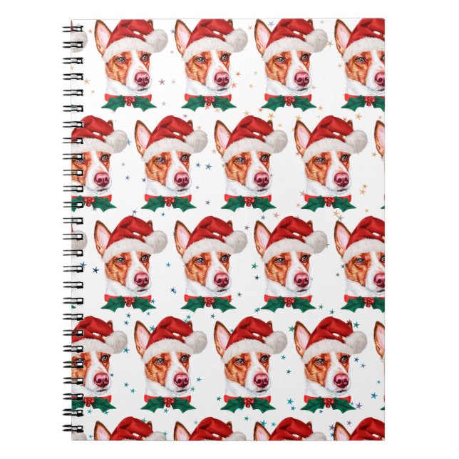 Cuaderno Estrellas de Navidades de raza de perro de Podengo (Frente)