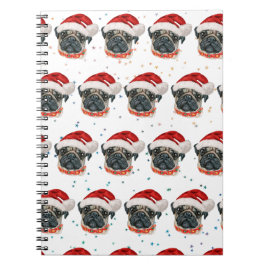 Cuaderno Estrellas de Navidades de raza de perro de pug