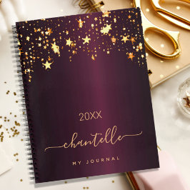 Cuaderno Estrellas de oro de Borgoña nombre en monograma mo