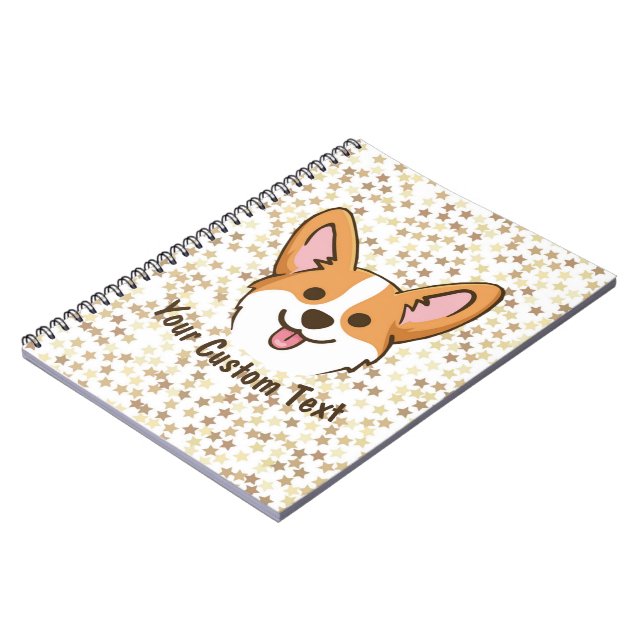 Cuaderno Estrellas de perro de cachorro galés personalizada (Lado Izquierdo)