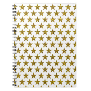 Cuaderno Estrellas de purpurina dorada