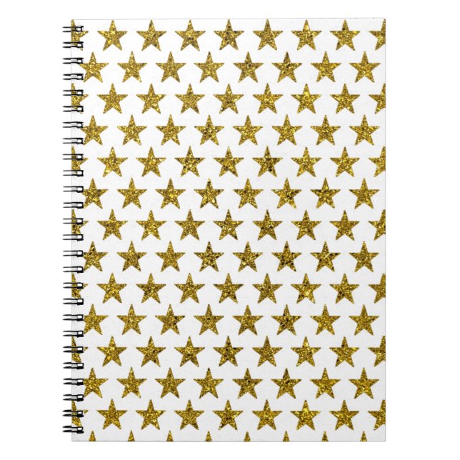 Cuaderno Estrellas de purpurina dorada (Frente)