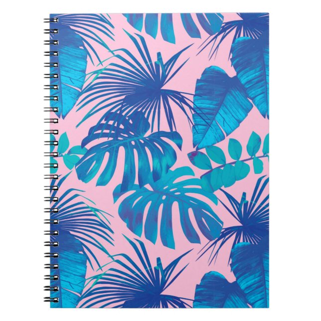 Cuaderno Estrellas de rayas de papel digital tropical (Frente)