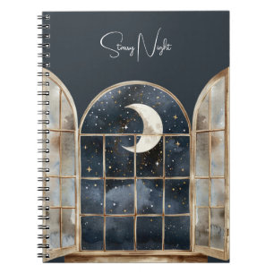 Cuaderno Estrellas Doradas Azules Plateadas
