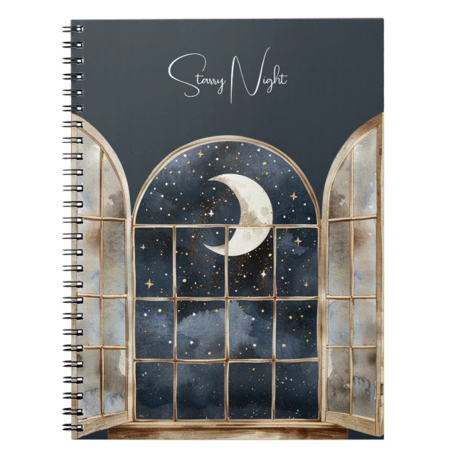 Cuaderno Estrellas Doradas Azules Plateadas (Frente)