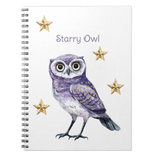 Cuaderno Estrellas Doradas de Búho Morado
