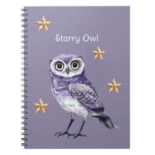 Cuaderno Estrellas Doradas del Búho Púrpura