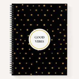 Cuaderno Estrellas doradas en negro