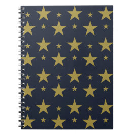 Cuaderno Estrellas doradas sobre azul marino - Elegante y a