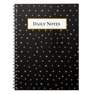 Cuaderno Estrellas doradas sobre negro