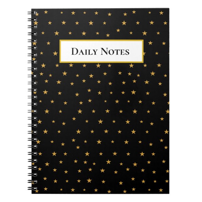 Cuaderno Estrellas doradas sobre negro (Frente)