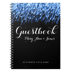 Cuaderno Estrellas el caer del Guestbook de la boda "azul