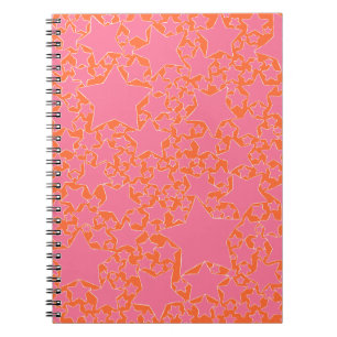Cuaderno Estrellas, Estrellas, Estrellas en Rosa y Naranja