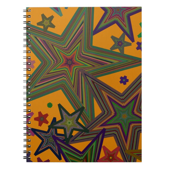 Cuaderno Estrellas Fiestas verdes naranja (Frente)