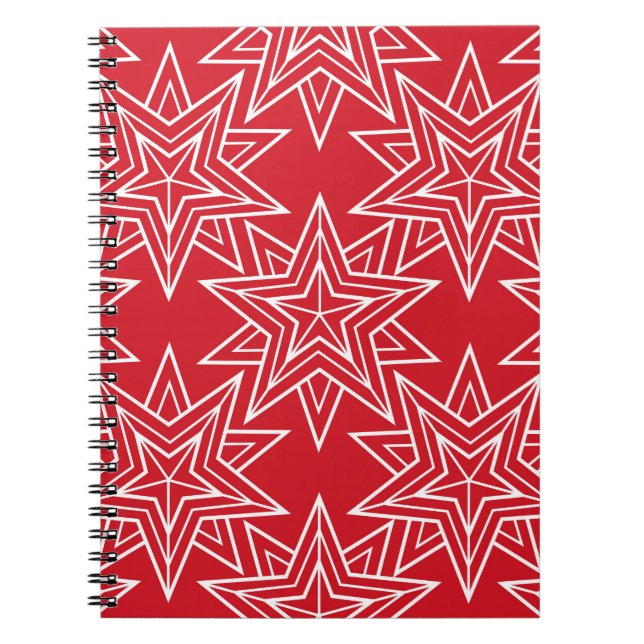 Cuaderno Estrellas geométricas, patrón ininterrumpido vinta (Frente)