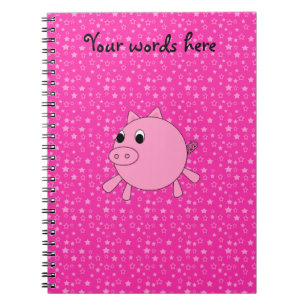 Cuaderno Estrellas lindas del rosa del cerdo