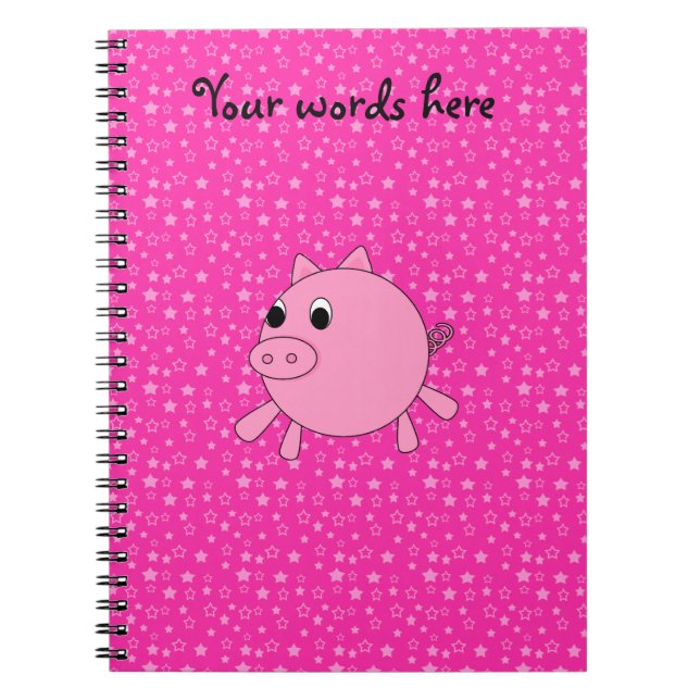 Cuaderno Estrellas lindas del rosa del cerdo (Frente)