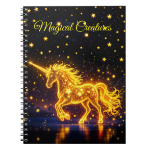 Cuaderno Estrellas luminosas de oro de fantasía de unicorni