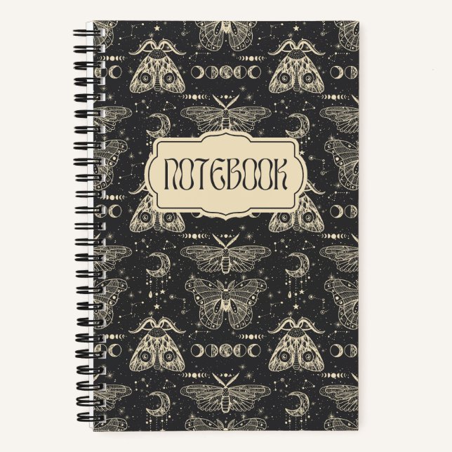 Cuaderno Estrellas, lunas y polillas lunares cósmicas (Anverso)