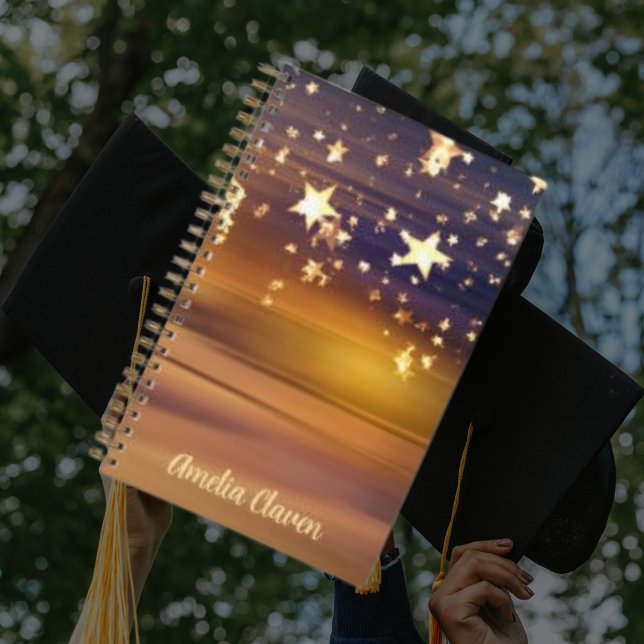 Cuaderno Estrellas Mágicas Luces Brillantes Nombre Personal (Subido por el creador)