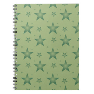 Cuaderno Estrellas olivares elegantes y elegantes en verde