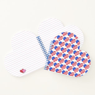 Cuaderno Estrellas patrióticas de color azul rojo tira el c