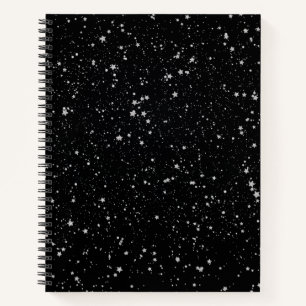 Cuaderno Estrellas purpurinas2 - Negro plateado