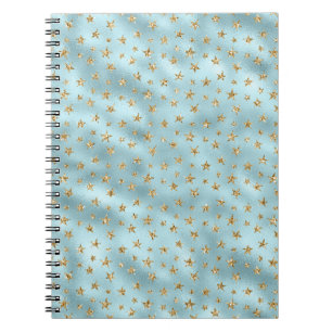 Cuaderno Estrellas Purpurinas Aqua Mint Gold