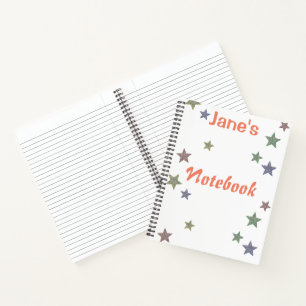 Cuaderno Estrellas Purpurinoso personalizadas