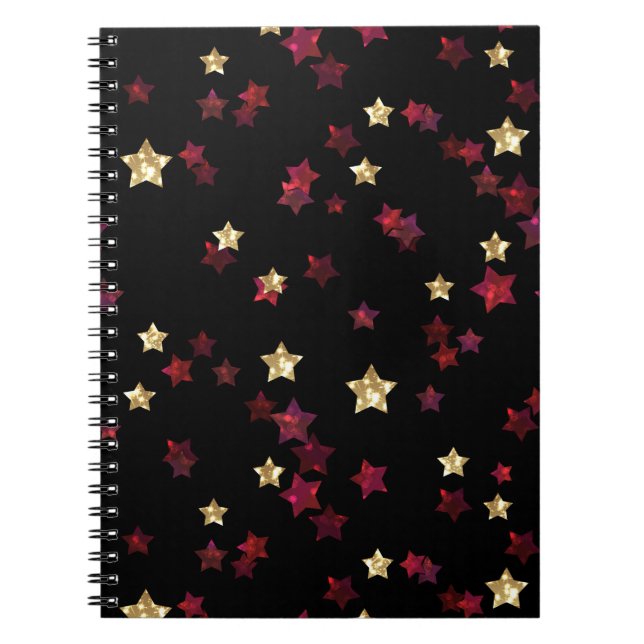 Cuaderno Estrellas rojas y doradas. (Frente)
