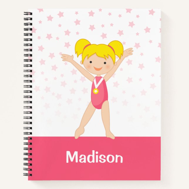 Cuaderno Estrellas rosadas alarde Gimnasia Chica personaliz (Anverso)