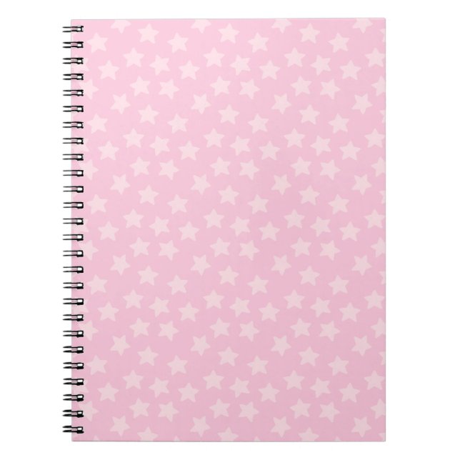 Cuaderno Estrellas rosadas lanzadas simples (Frente)