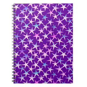 Cuaderno Estrellas satinadas, lavanda en morado