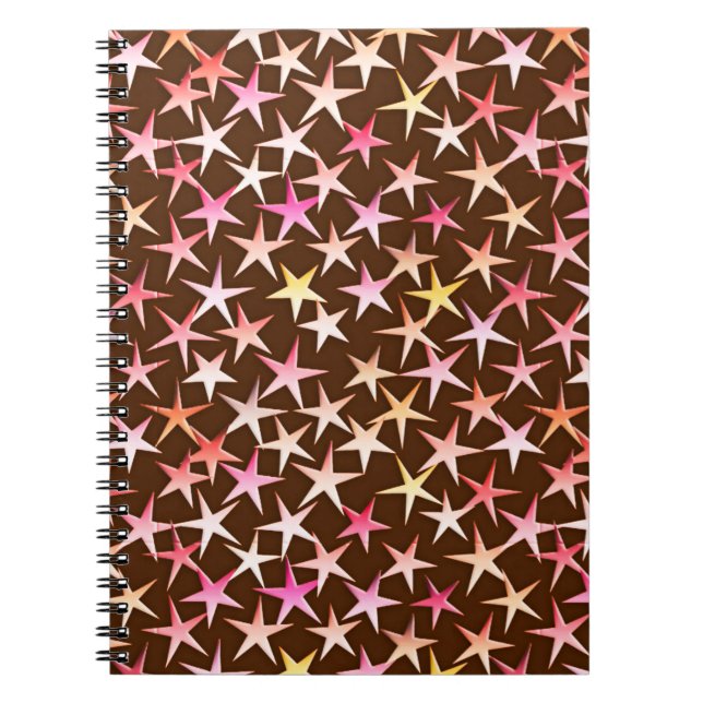 Cuaderno Estrellas satinadas, rosadas en chocolate (Frente)