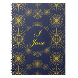 Cuaderno Estrellas solares celestes de Boho azul personaliz