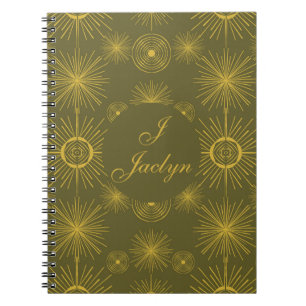 Cuaderno Estrellas solares celestiales Olive Green