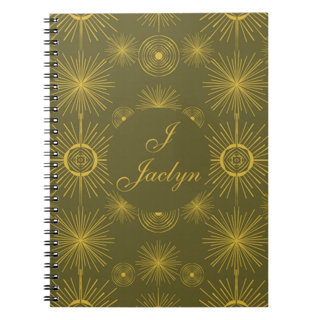 Cuaderno Estrellas solares celestiales Olive Green (Frente)