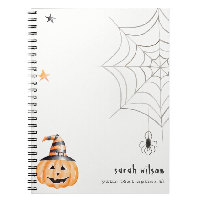 Cuaderno Estrellas web de bromista de Halloween (Frente)