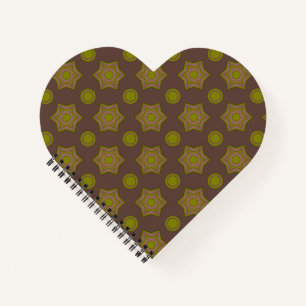 Cuaderno Estrellas y círculos en marrón y verde